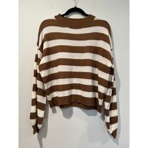 Striped Sweater Women Medium Knit Stretch Old Money Quiet Luxury Academia Travel